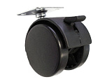 Мебельное колесо, черная, D=50 мм, с тормозом (06.391.050.ВК)