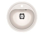 Мойка кухонная круглая маленькая, искусственный камень, цвет белый (ES-10/331)